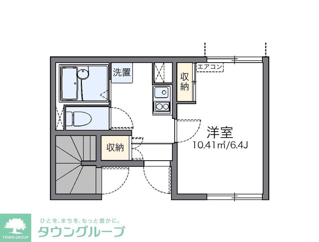 レオネクストレーヴ(1K/1階)の間取り写真