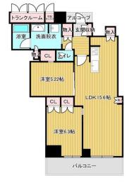 ジオタワー大阪十三(2LDK/24階)の間取り写真