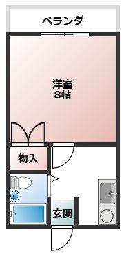 メゾンアップル(1K/3階)の間取り写真