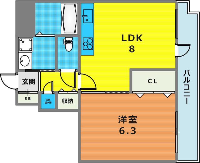 ルミエールオクティア(1LDK/4階)の間取り写真