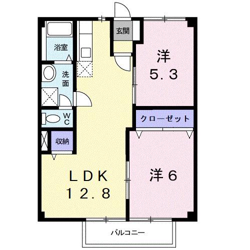 ダイトウタウン(2LDK/1階)の間取り写真