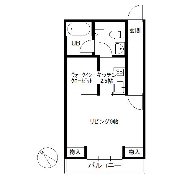 シーガル♯N208(1DK/2階)の間取り写真