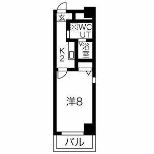 サニー東別院(1K/5階)の間取り写真