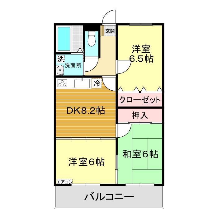 サンシャトレ葵(3DK/4階)の間取り写真