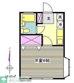 花栗INN(1K/2階)の間取り写真