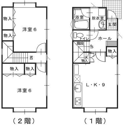 トレジャーハウス(2LDK/2階)の間取り写真