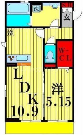 クレールVIII(1LDK/1階)の間取り写真