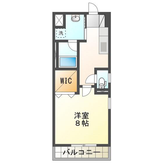 シャルマン朝明(1K/2階)の間取り写真