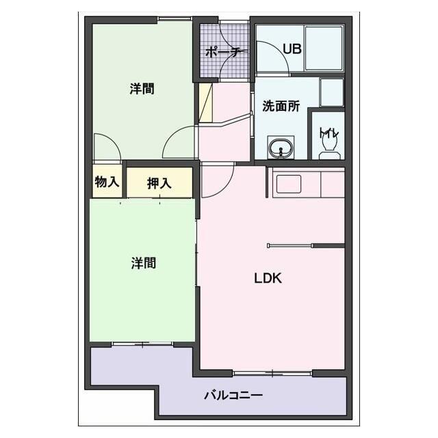 サンライズ千代田(2LDK/4階)の間取り写真