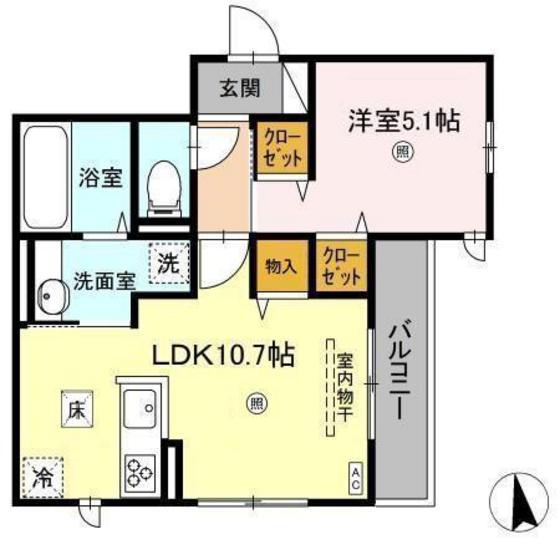 セレーノ(1LDK/1階)の間取り写真
