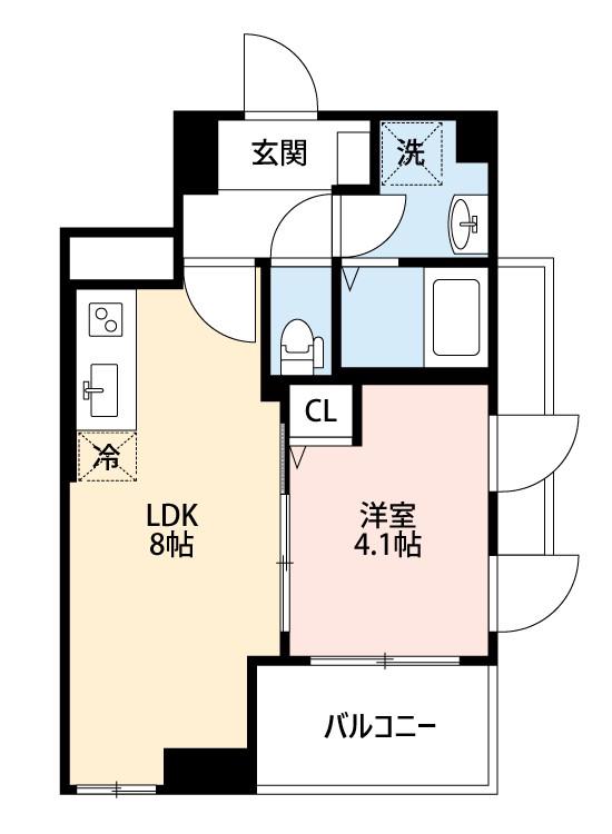 メゾン プリマベーラ(1LDK/4階)の間取り写真
