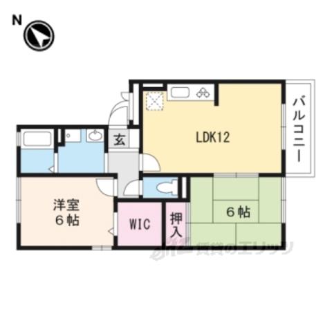 リバーサウス枚方(2LDK/2階)の間取り写真