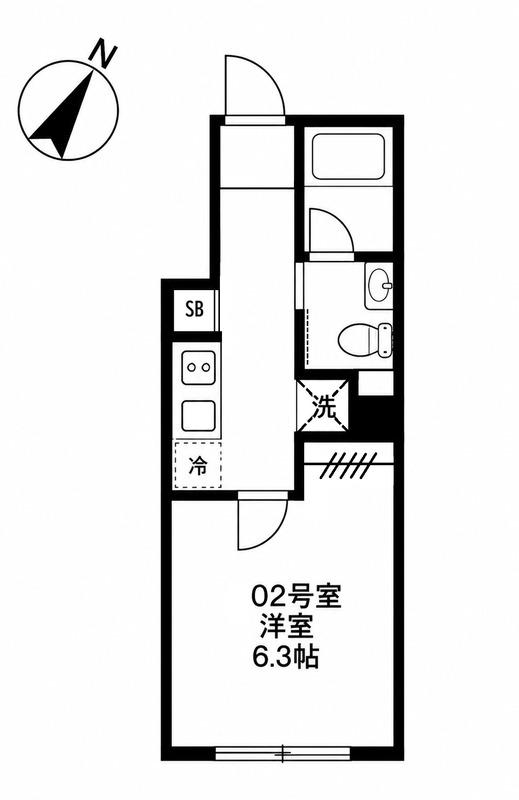 コンフォート ヨコハマ(1K/5階)の間取り写真