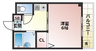 シャルマン昭和町(1K/2階)の間取り写真