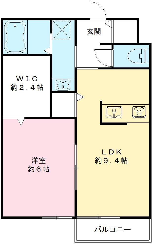 サン・メゾンC棟(1LDK/2階)の間取り写真