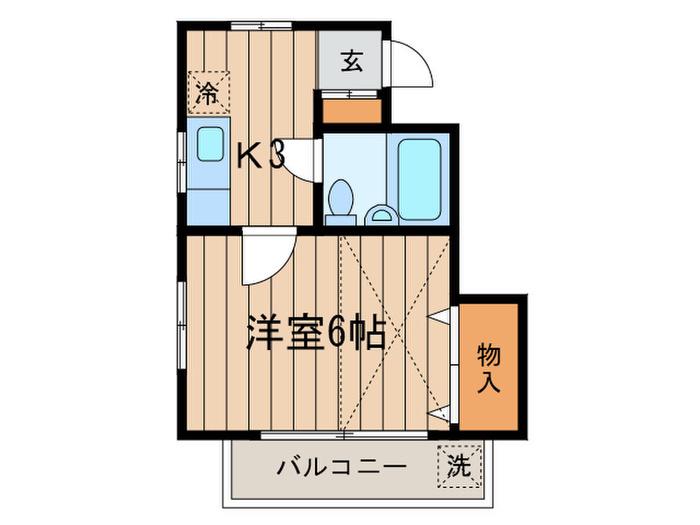 ハイネス舞浜(1K/2階)の間取り写真