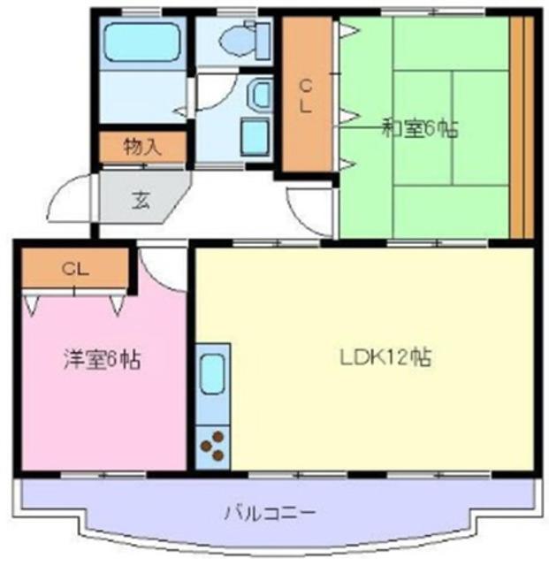 メゾンドールI(2LDK/3階)の間取り写真