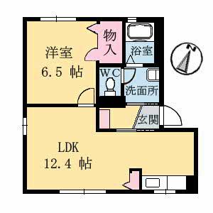 リッシュ良庵 (1LDK/1階)の間取り写真