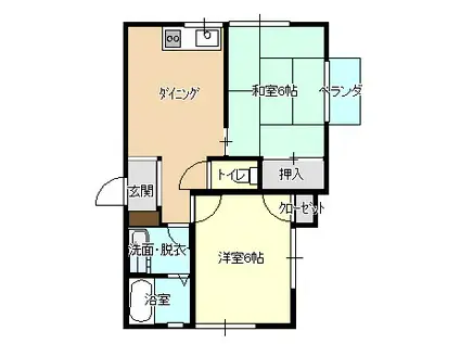 アーバンステージ・参番館(2DK/2階)の間取り写真