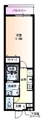 フジパレス花園西町(1K/2階)の間取り写真