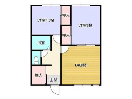 コーポ友和5号棟(2DK/1階)の間取り写真