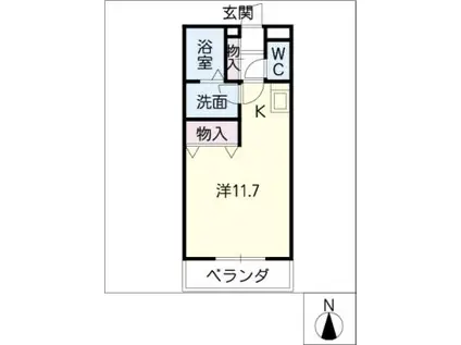 シャルム(ワンルーム/3階)の間取り写真