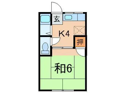 ホワイトハイツA(1K/2階)の間取り写真