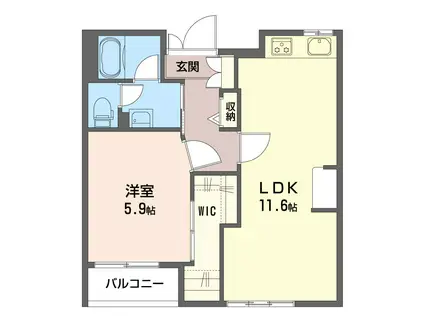 パレスパークサイド 大宮 A(1LDK/2階)の間取り写真