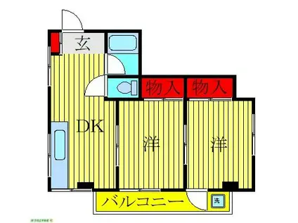 ラ・フォンテ都町(2DK/3階)の間取り写真