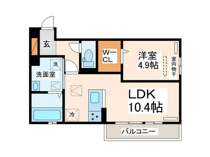 MSA託麻(1LDK/3階)の間取り写真