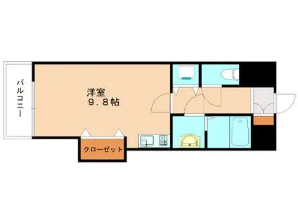 アネシス小文字(ワンルーム/5階)の間取り写真