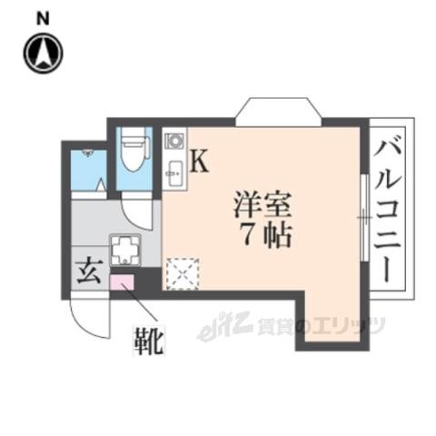 リベラル宮之阪(ワンルーム/2階)の間取り写真