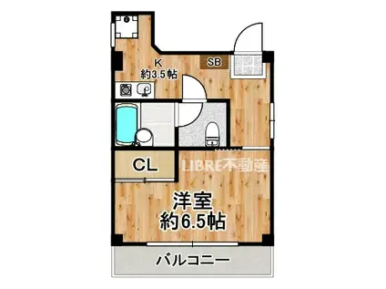 昭和ビル(1K/4階)の間取り写真