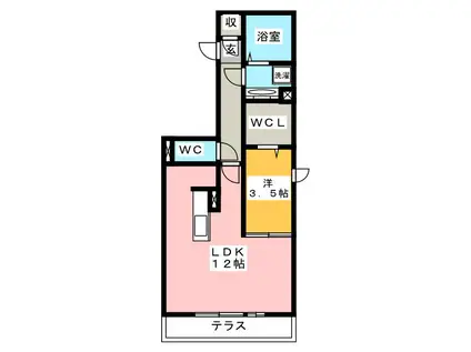 ＪＲ東海道本線 岐阜駅 徒歩8分 3階建 築5年(1LDK/1階)の間取り写真