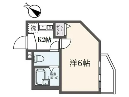 ポラタ南太田(1K/2階)の間取り写真
