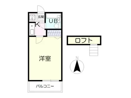 ファーストハウス北松戸(1K/2階)の間取り写真