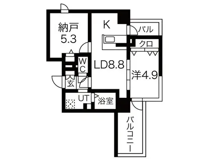GROOVE堺東レジデンス(2LDK/3階)の間取り写真