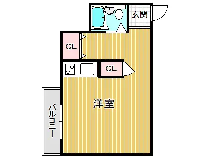 コスモプラザ三宮(ワンルーム/8階)の間取り写真