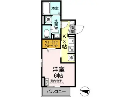 グラナーデ西亀有(1K/2階)の間取り写真