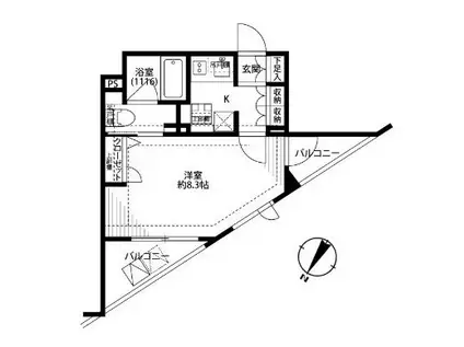 プレール・ドゥーク桜台(1K/3階)の間取り写真