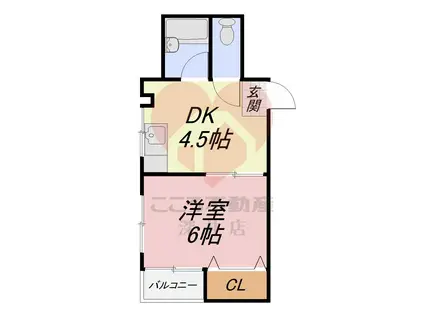 シティハイム浅香(1DK/3階)の間取り写真