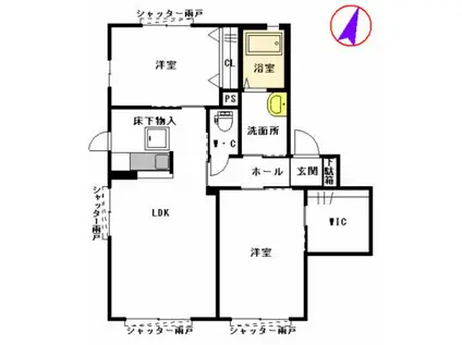 ファミーユ(2LDK/1階)の間取り写真