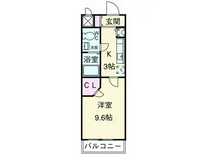 アルカサーノ新杉田(1K/5階)の間取り写真