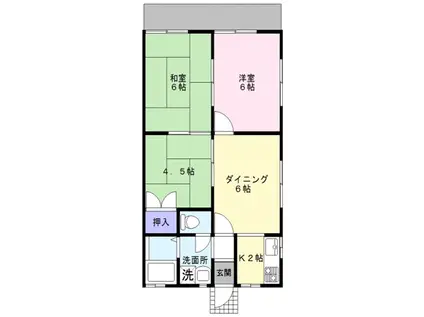 ヴィラ新宿(3DK/1階)の間取り写真