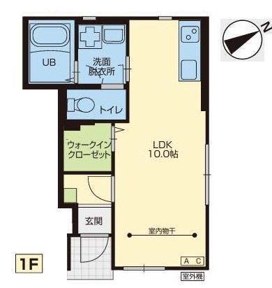 MONCIEL(ワンルーム/1階)の間取り写真