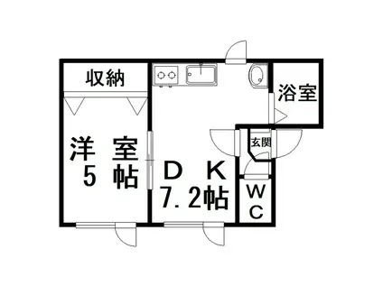 パンプキン3(1DK/1階)の間取り写真