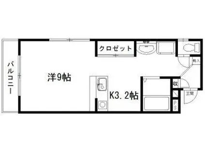 サンライフ鴨江(1K/1階)の間取り写真