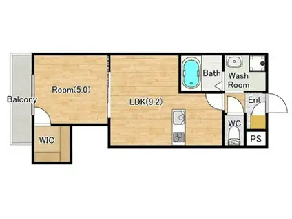 ジーメゾン東大阪衣摺(1LDK/3階)の間取り写真