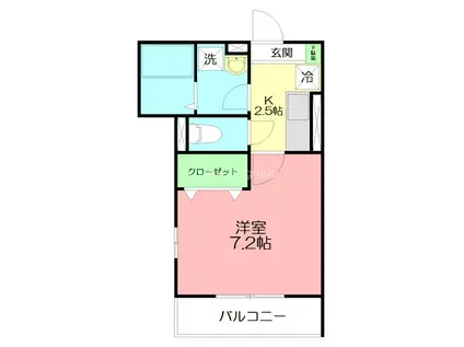 マ・メゾン鵠沼花沢 B(1K/2階)の間取り写真