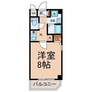 ストゥーディオK(1K/2階)の間取り写真